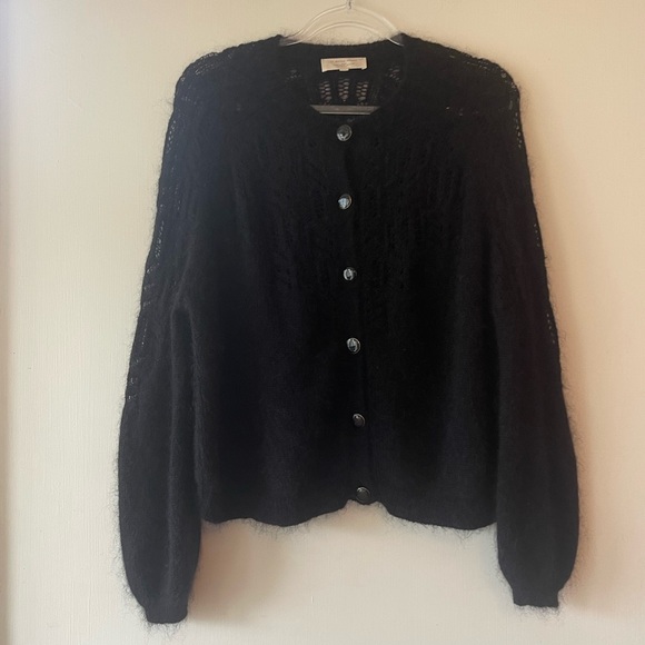 Sezane La Maille Tonio black cardigan sweater size M - Picture 7 of 14